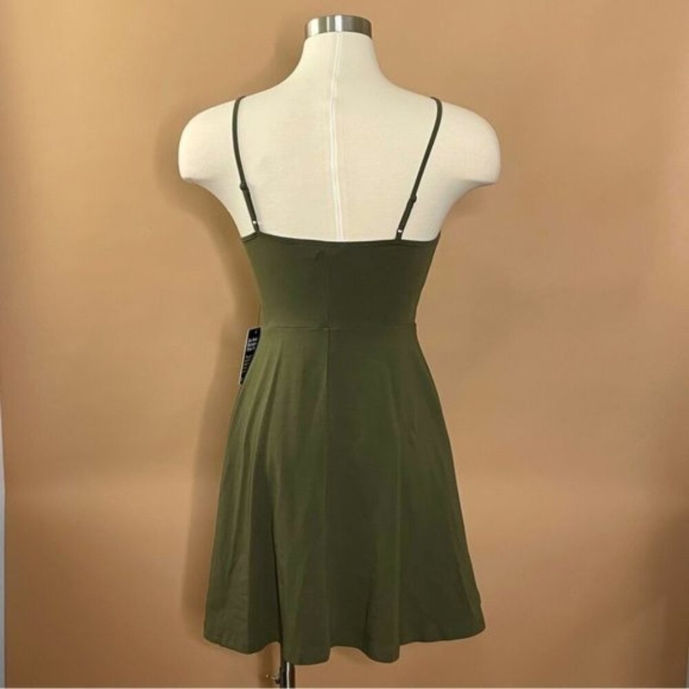 Express Olive Green Fit n' Flare Fairy Dress Womens Size S - Picture 3 of 8